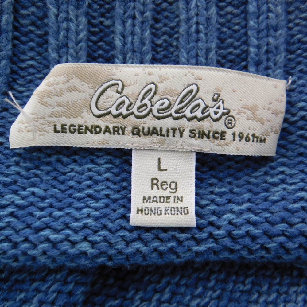 Cabelas Women's 100% Cotton Cable Knit Full Zip Sweater Vest Blue Sz‎ Large - Picture 3 of 6